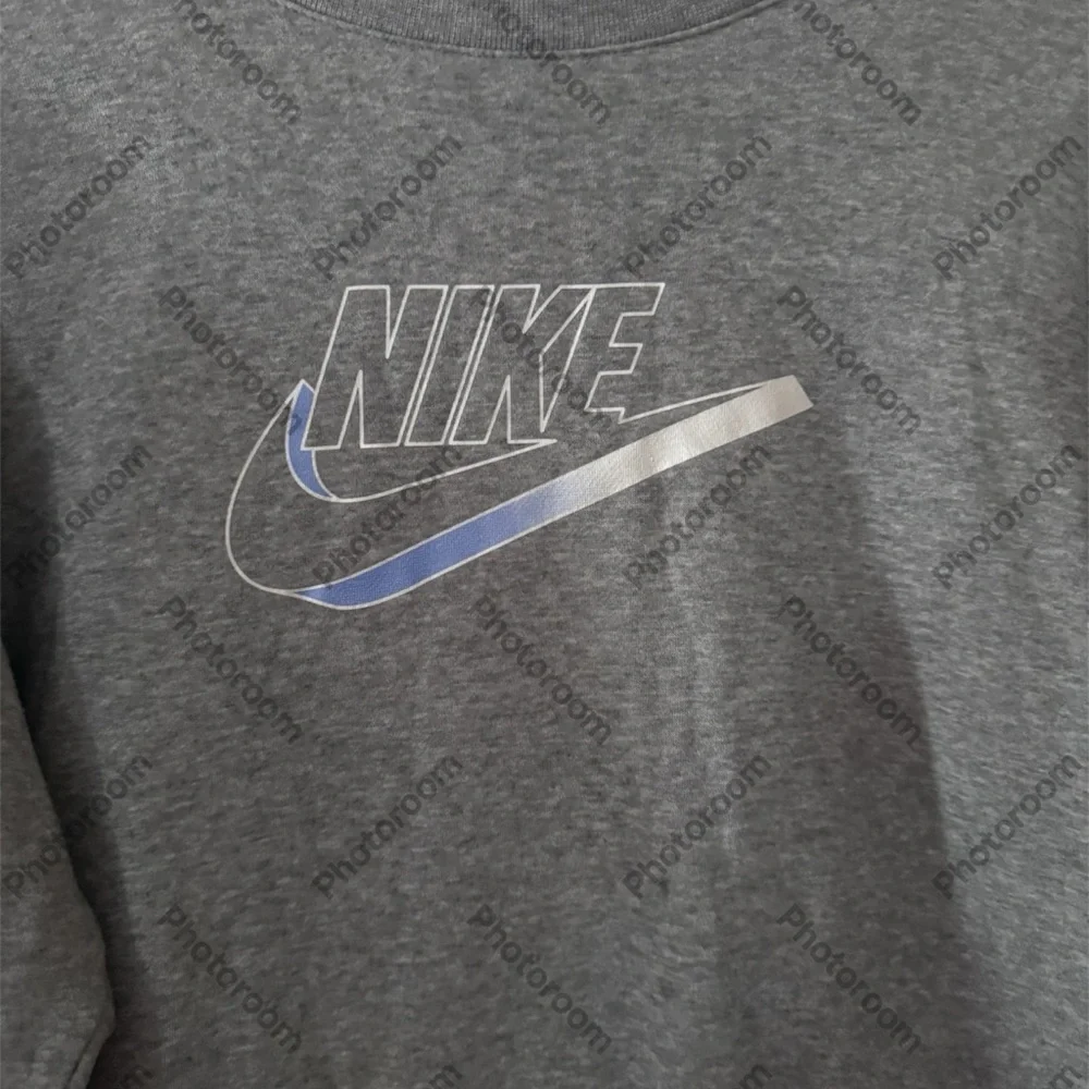 NIKE Gradient Swoosh Crew Neck Sweatshirt Grey/Blue XS